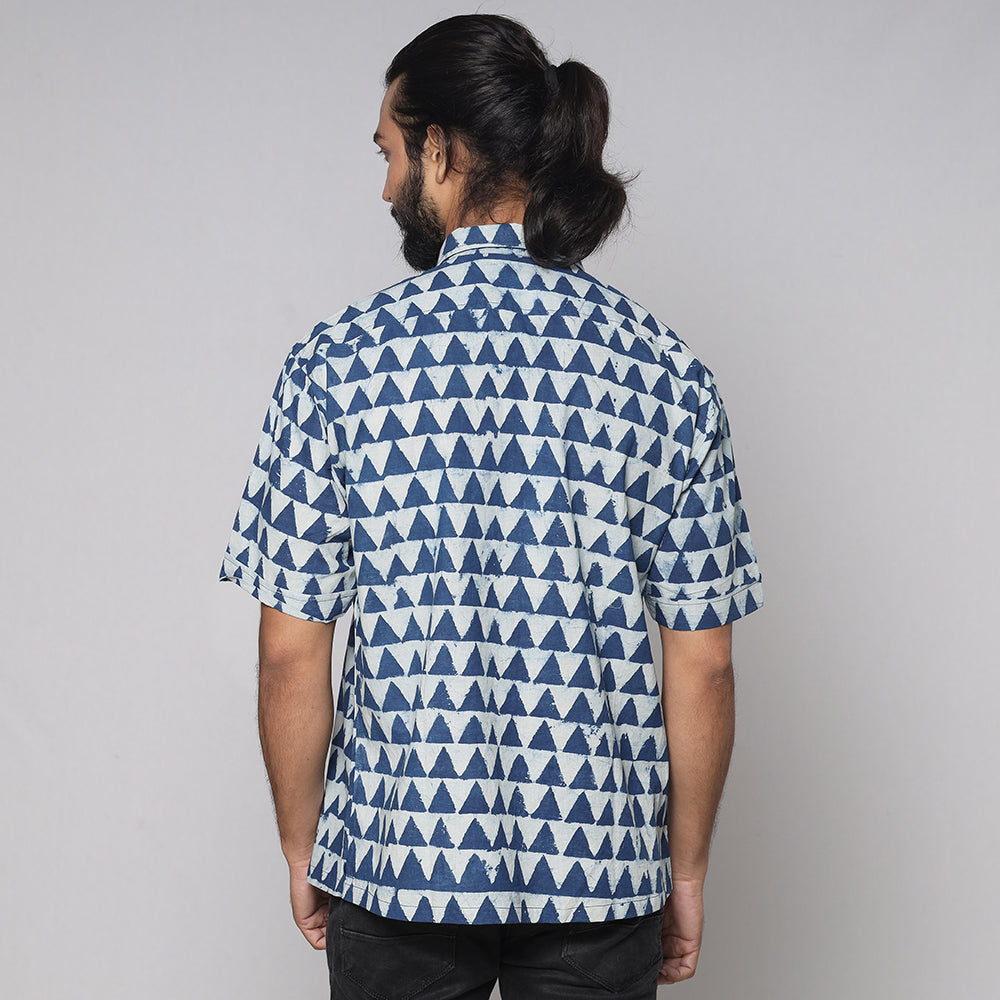Buy Bindaas Block Printed Natural Dyed Cotton Men Half Sleeve Shirt Online at iTokri.com