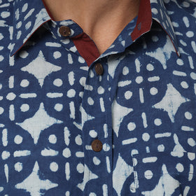 Buy Bindaas Block Printed Natural Dyed Cotton Men Half Sleeve Shirt Online at iTokri.com