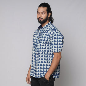 Buy Bindaas Block Printed Natural Dyed Cotton Men Half Sleeve Shirt Online at iTokri.com
