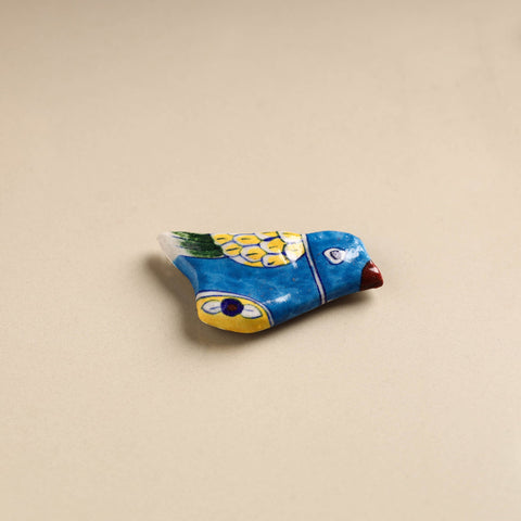 Blue Bird Original Blue Pottery Ceramic Fridge Magnet 