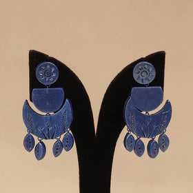 Bishnupur handpainted terracotta earrings 136 - handcrafted