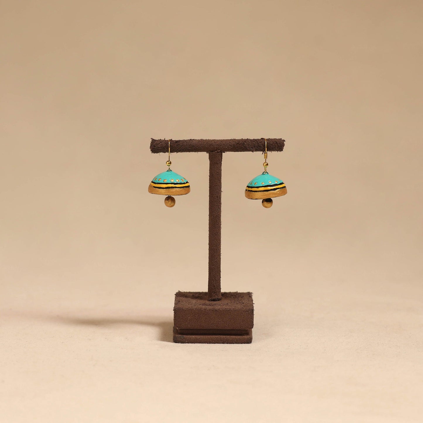 Bishnupur handpainted terracotta jhumki earrings 159