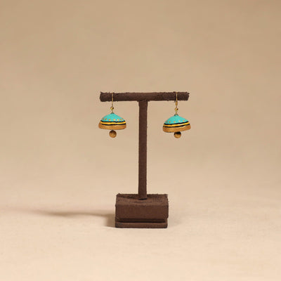 Bishnupur handpainted terracotta jhumki earrings 159