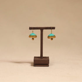 Bishnupur handpainted terracotta jhumki earrings 159