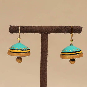 Bishnupur handpainted terracotta jhumki earrings 159