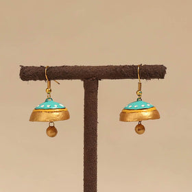 Bishnupur handpainted terracotta jhumki earrings 163