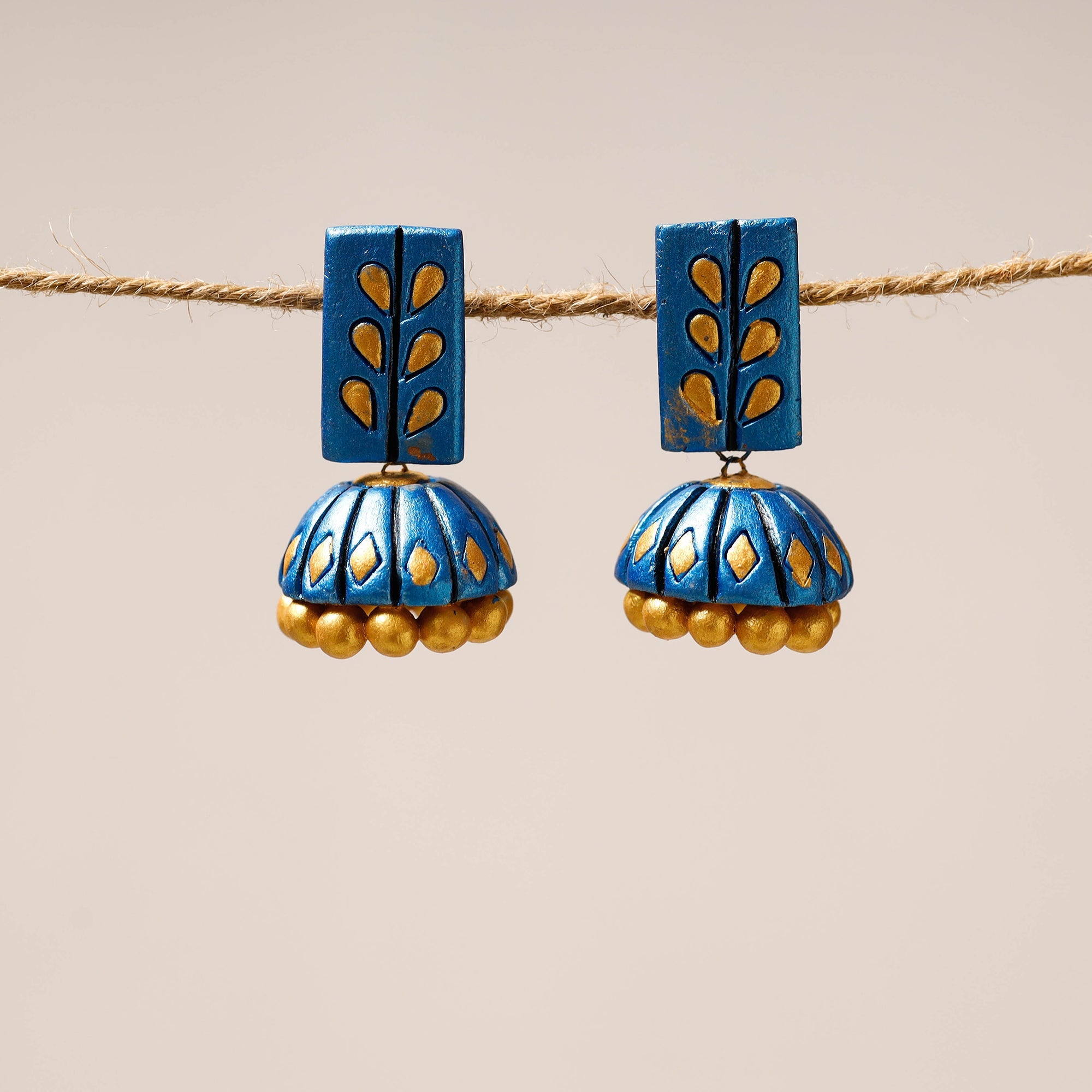 Blue - Bishnupur Handpainted Terracotta Necklace main image 1