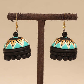 Bishnupur handpainted terracotta jhumki earrings 86
