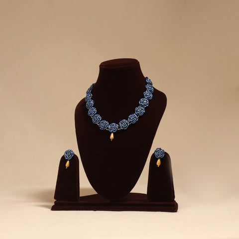 Bishnupur handpainted terracotta necklace set 26