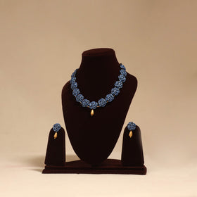 Bishnupur handpainted terracotta necklace set 26