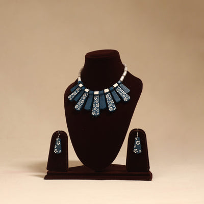 Bishnupur handpainted terracotta necklace set 29