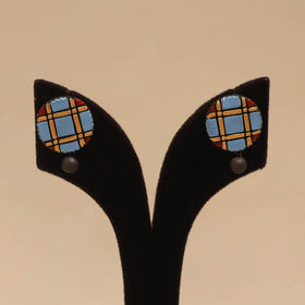 Bishnupur handpainted terracotta stud earrings 174