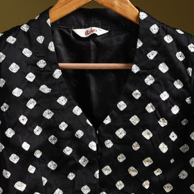 Blue - black - modal silk stitched tie-dye bandhani blouse