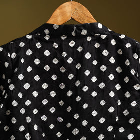 Blue - black - modal silk stitched tie-dye bandhani blouse