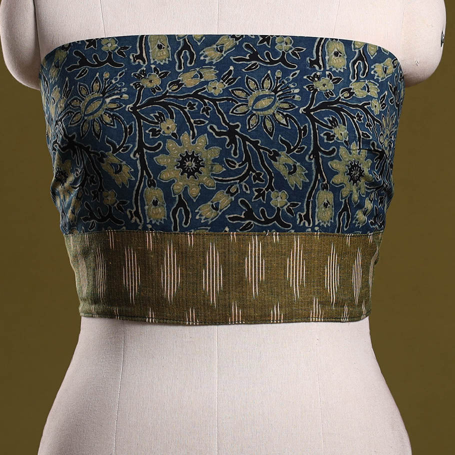 Block print cotton ajrakh blouse piece 13 - handcrafted