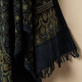 Blue Block Print Cotton Ajrakh Handloom Towel
