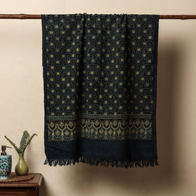 Blue Block Print Cotton Ajrakh Handloom Towel