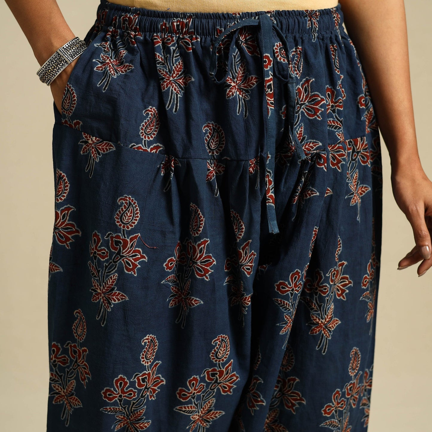 Blue Block Print Cotton Ajrakh Salwar