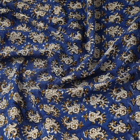  Blue Block Print Cotton Bagru Fabric
