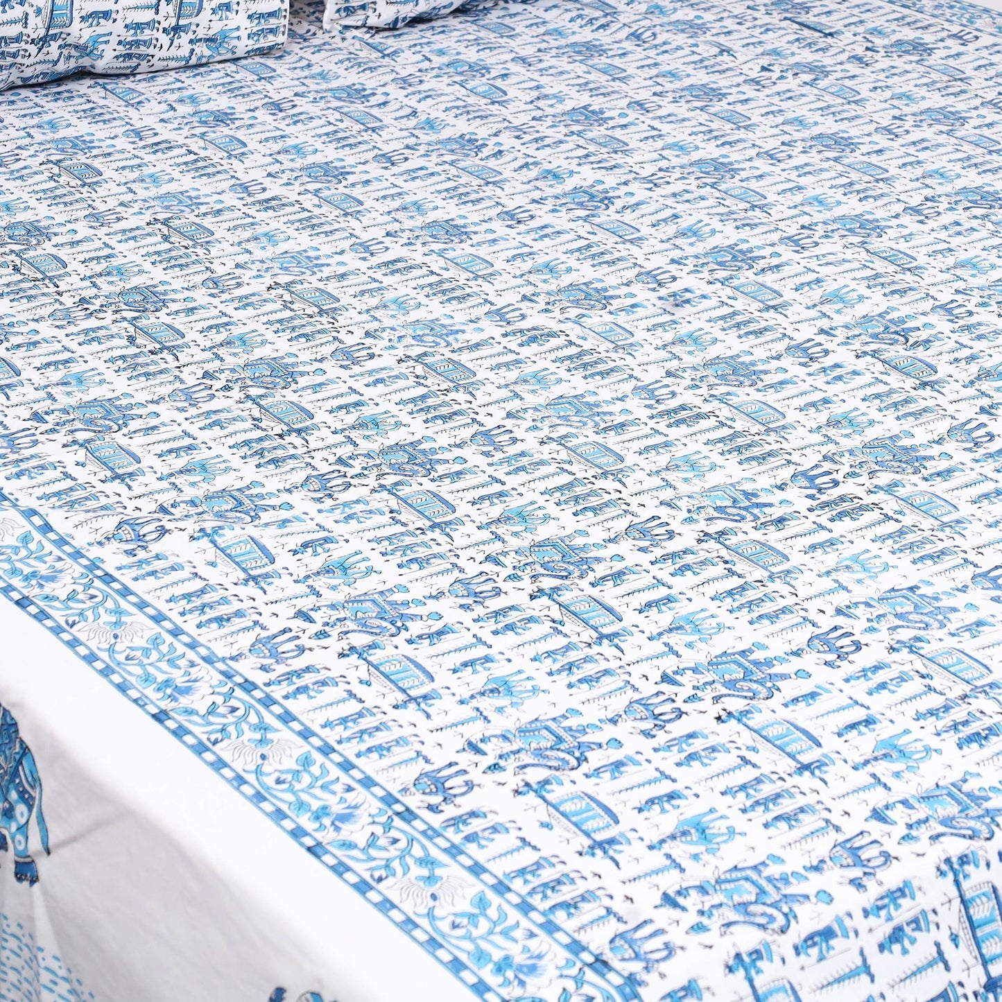 Cotton double sanganeri bed sheet set (108 x 90 in) 06