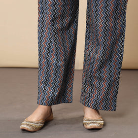  Block Print Cotton Flared Gher Ajrakh Kurta with Pant Set