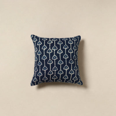 Blue - cotton indigo bagru cushion cover 23 - handcrafted