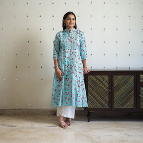 Buy Blue Sanganeri Print Kurta for Women Online