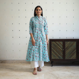Buy Blue Sanganeri Print Kurta for Women Online