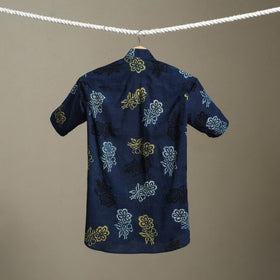 Blue - cotton men half sleeve shirt 12 - handcrafted