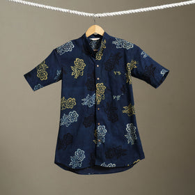 Blue - cotton men half sleeve shirt 12 - handcrafted