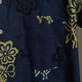 Blue - cotton men half sleeve shirt 12 - handcrafted
