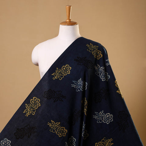 Blue - cotton natural dyed fabric 06 - handcrafted