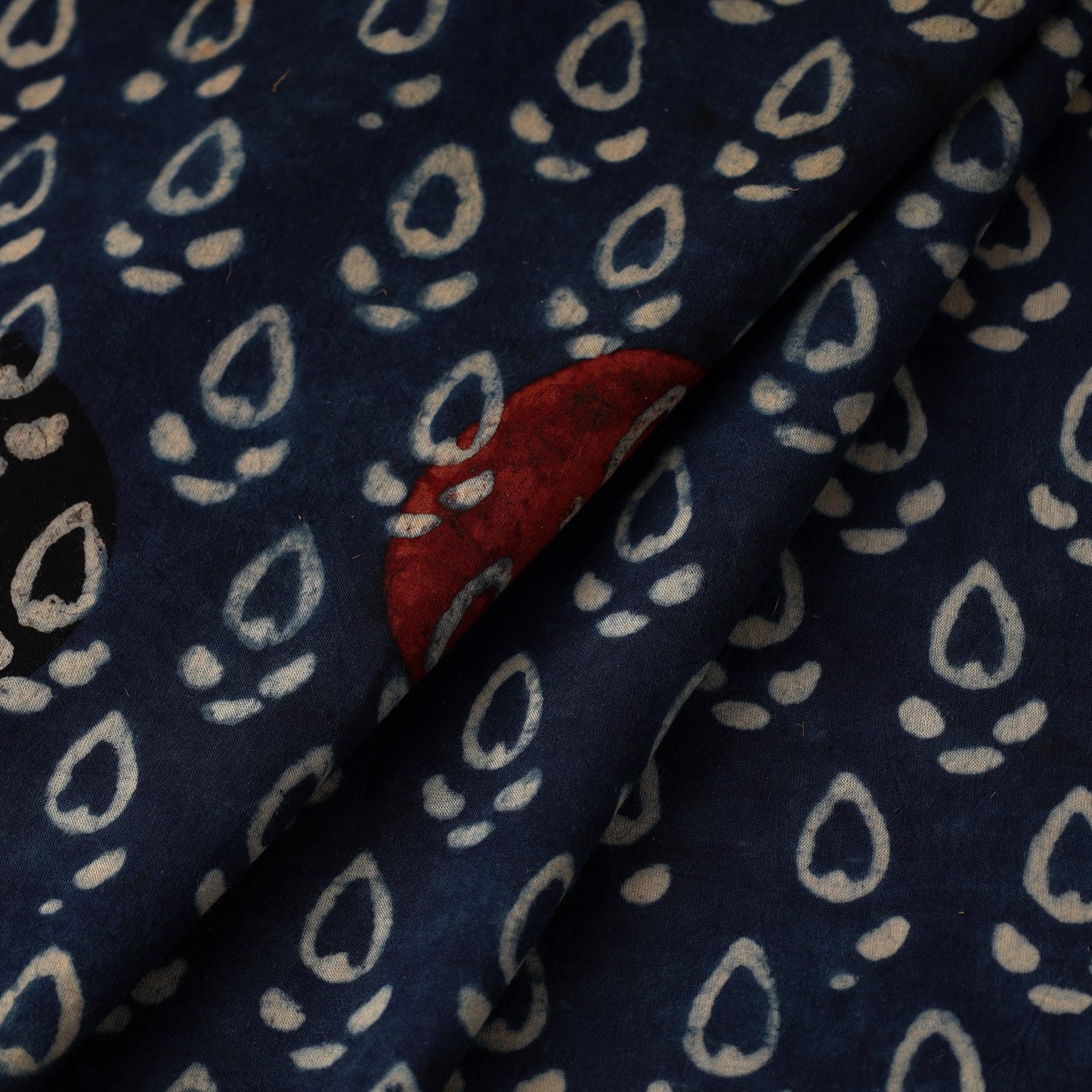 Blue Block Print Cotton Natural Dyed Ajrakh Fabric