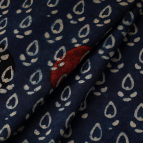 Blue Block Print Cotton Natural Dyed Ajrakh Fabric