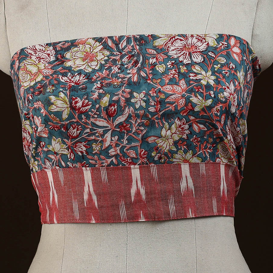 Block print cotton sanganeri blouse piece 07 - handcrafted