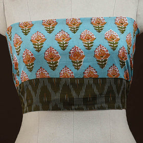 Block print cotton sanganeri blouse piece 21 - handcrafted