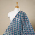 Blue Block Print Cotton Sanganeri Fabric