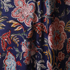 Blue - cotton sanganeri fabric 08 - handcrafted