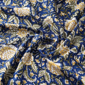 Blue - cotton sanganeri fabric 09 - handcrafted