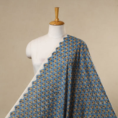 Blue - cotton sanganeri fabric 17 - handcrafted