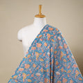 Blue Block Print Cotton Sanganeri Fabric