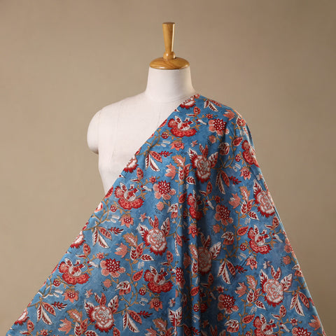 Blue - cotton sanganeri fabric 21 - handcrafted