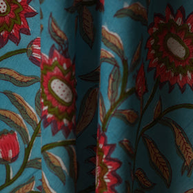 Blue - cotton sanganeri fabric 35 - handcrafted