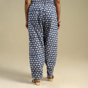 Blue Block Print Cotton Sanganeri Salwar