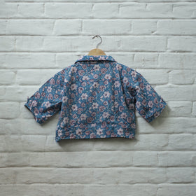 Buy Blue Block Print Cotton Sanganeri Stitched Blouse