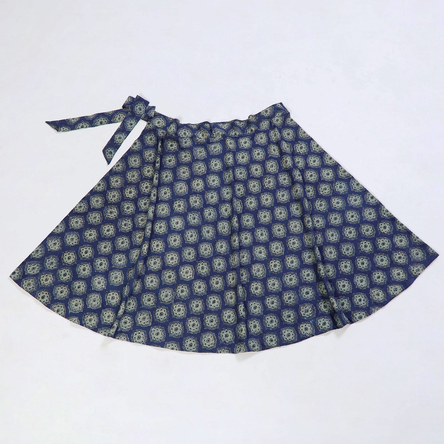  Block Print Cotton Wrap Around Ajrakh Skirt 