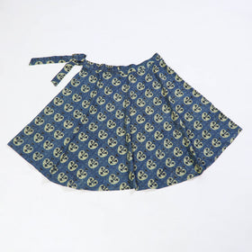 Buy Block Print Cotton Wrap Around Ajrakh Skirt Online