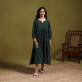 Natural dyed cotton pintuck tiered dress 17 - handcrafted