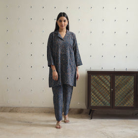 Blue - printed cotton co-ord set 03 - handcrafted