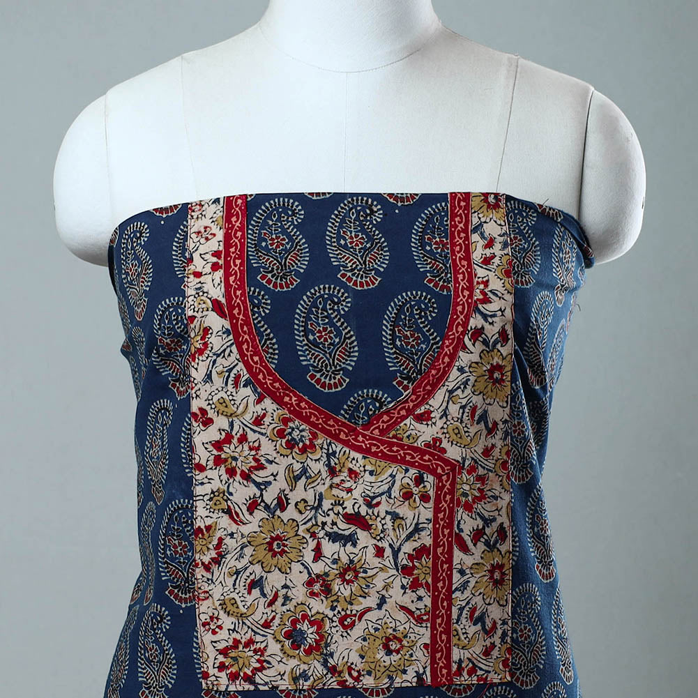  Block Print Cotton Ajrakh Kurta Material Online